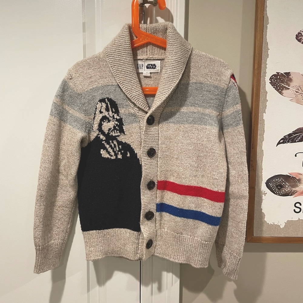 Gap Kids Star Wars Darth Vader Shawl Cardigan Size XS 4/5